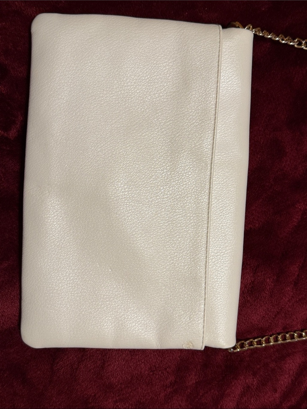 Women’s Cream Envelope Crossbody Bag with Gold Chain - Picture 3 of 6